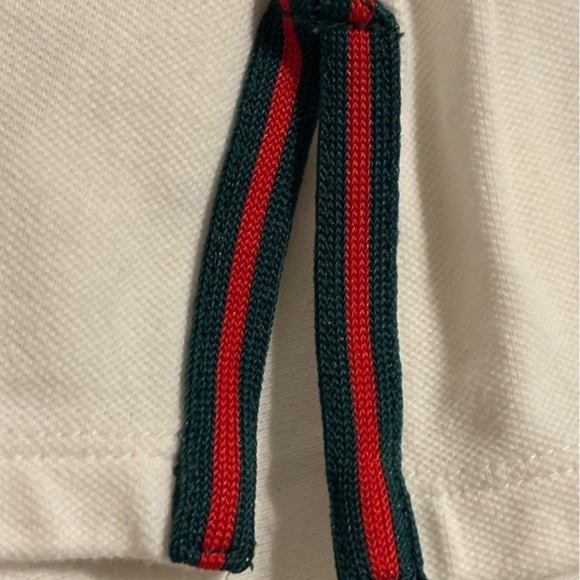 COOGI white polo, red and green stripe gold size large Y2K vintage - Picture 8 of 10